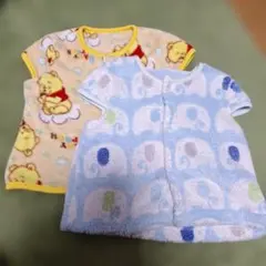 2枚セット★プーさんと象柄のフリーススリーパー★