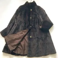 【極美品】EMBA ロングコート 最高級シェアードミンク 裏地バロック柄 極美品】EMBA ロングコート 最高級シェアードミンク 裏地バロック柄