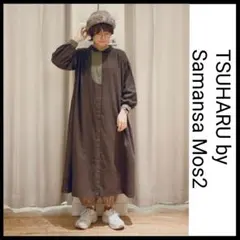 TSUHARU by Samansa Mos2 切替別布貼りワンピース ロング