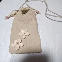 スマホ、小物入れポシェット ショルダー ハンドメイド
