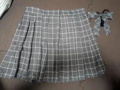 HUG SUNSHINE チェック柄プリーツスカート Mとリボンのセット