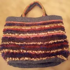 マルチカラーニットトートバッグ