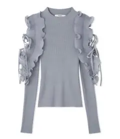 SNIDEL プリーツフリルドッキングニットプルオーバー