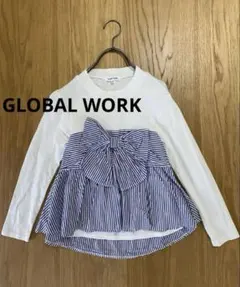 グローバルワーク　長袖カットソー キッズXXL 130-140 リボン付き