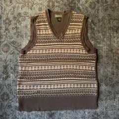 00s Eddie Bauer ニット ベスト ノルディック柄 グランジ Y2K