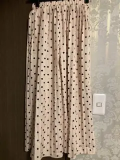 ドット柄　プリーツ　ガウチョパンツ