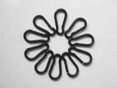 Hazard4 黒色カラビナ 12個セット 約5cm