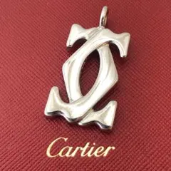 Cartier カルティエ ダブルC ロゴ 2C ネックレストップ シルバー