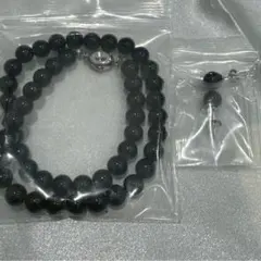 パールネックレス ピアス セット 真珠 アクセサリー 冠婚葬祭 プレゼント 黒