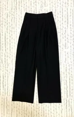GU women タックワイドパンツ　ブラック　S