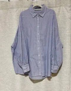 ストライプ バルーンスリーブシャツ