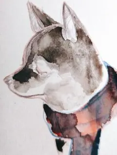 オオカミ 手描きイラスト アナログイラスト オリジナルイラスト