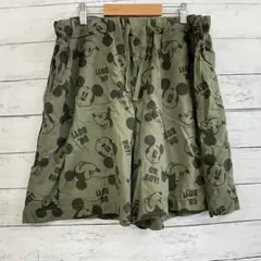 ディズニー ミッキー ショートパンツ ドローコード 4L 総柄 夏 カーキのサムネイル
