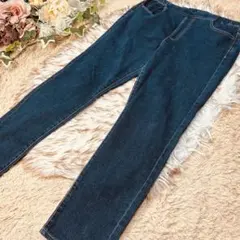ストレッチデニムパンツ　LLサイズ　ゴムアリ　ブルー