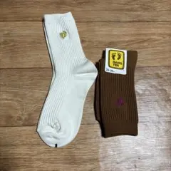 HANGTEN ハンテン　靴下　白　茶色　2足セット　サイズ23〜25