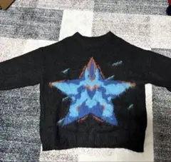 星型柄 黒 ニットセーター