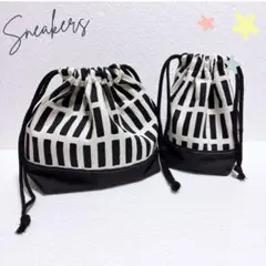 ★ハンドメイド★格子柄お弁当袋+コップ袋