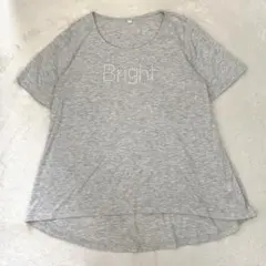 Tシャツ 半袖 コットン シンプル 大きいサイズ フロントロゴ グレー LL