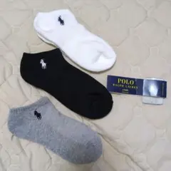 新品未使用、Polo Ralph Lauren アンクルソックス 3足セット