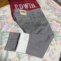 極美品W86-88cm/EDWIN 503/秋冬チェック柄/5Pストレッチパンツ