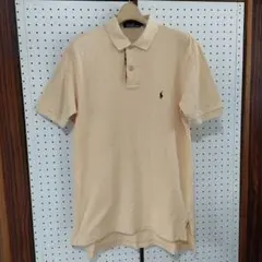 ラルフローレン　ナイガイ製　90s 刺繍ロゴ　ワンポイント　古着　襟元切替　M