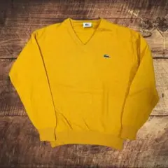 LACOSTE Vネックニットセーター マスタード 3サイズ