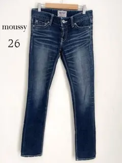 マウジー♡スキニーデニム　ジーンズ　26 ホワイトステッチ　ローライズ