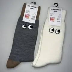 新品アニヤハインドマーチソックス 25-27ヒートテックグレーベージュ白2点
