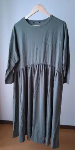 AMERICAN HOLIC ロングワンピース カーキ F ゆったり 体型カバー