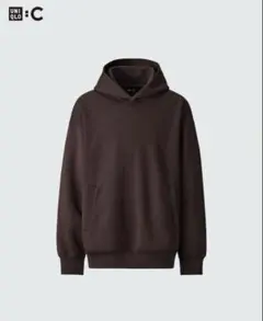 UNIQLO C スウェットオーバーサイズプルパーカー ダークブラウンXL