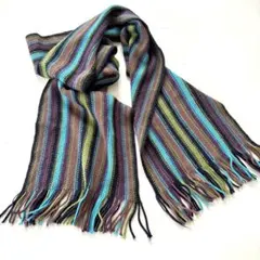 マフラー ストライプ メンズ 男性用 レディース 多色 青 黒 水色 ブラウン