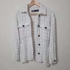 ZARA　ホワイトテクスチャー　テーラードジャケット 2026年最新】zara テクスチャー ジャケットの人気アイテム - メルカリ