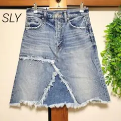 moussy マウジー ダメージ デニムスカート ミドル丈 デニム y2kのサムネイル