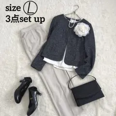 新品あり　ママスーツ　入学式　七五三　セレモニースーツ　3点セット　大きいサイズ