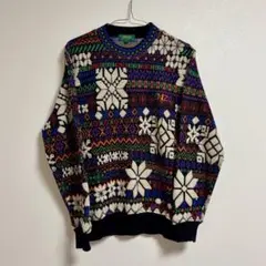 【ビンテージ古着】90s KENZO GOLF ケンゾーゴルフ総柄ニットセーター