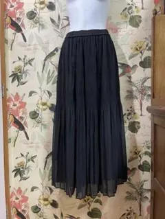 チュールスカート プリーツスカート ロングスカート