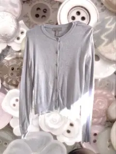 ライトパープル　ニットカーディガン 長袖