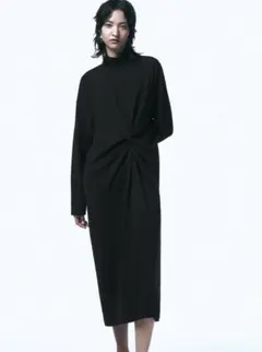 ZARA ノットディテールプリーツワンピース