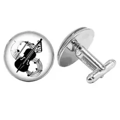 [チェロ音楽バイオリン楽器カフス]音符ボタン楽譜オーケストラ演奏クラシック弦楽器