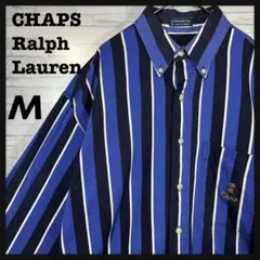 CHAPSRalphLauren BDシャツ ストライプ 大きめM 80's