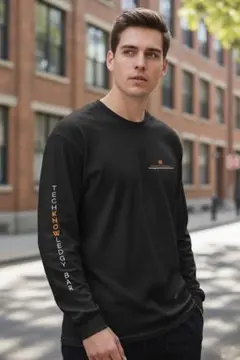 【GILDAN】ブラック 長袖 プリント入りXLサイズ 古着　海外