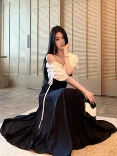 オフショル♪ロングドレス シンプル パーティーに最適