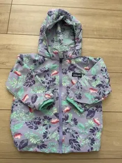 patagonia フード付きジャケット 紫色　パープル　リーフ柄　12-18M