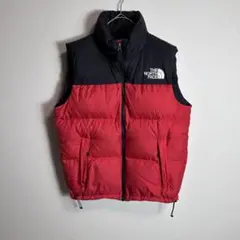 ノースフェイス　ヌプシベスト　ダウンベスト　ドローコード　レッド　ブラック　L