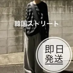 【Never mind the XU】ボーダーニット 韓国ストリート ゆるだぼ