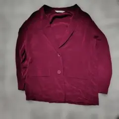 00's アーカイブ カジュアル バーガンディ テーラードジャケット　シルク
