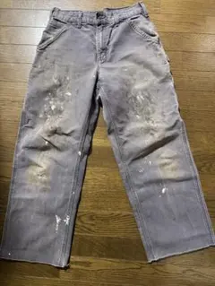 グレー ワークパンツ ペイント汚れあり