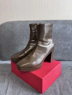 RANDA ストレッチチャンキーヒールショートブーツ　LL