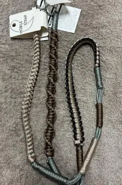 【新品】パラコード　スマホショルダー　ブラウン　ゴールド　水色　ドット