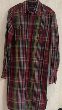 ラルフローレン　チェック柄 長袖シャツワンピース11号サイズ